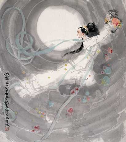 史国良 1998年作 散花天女 镜心